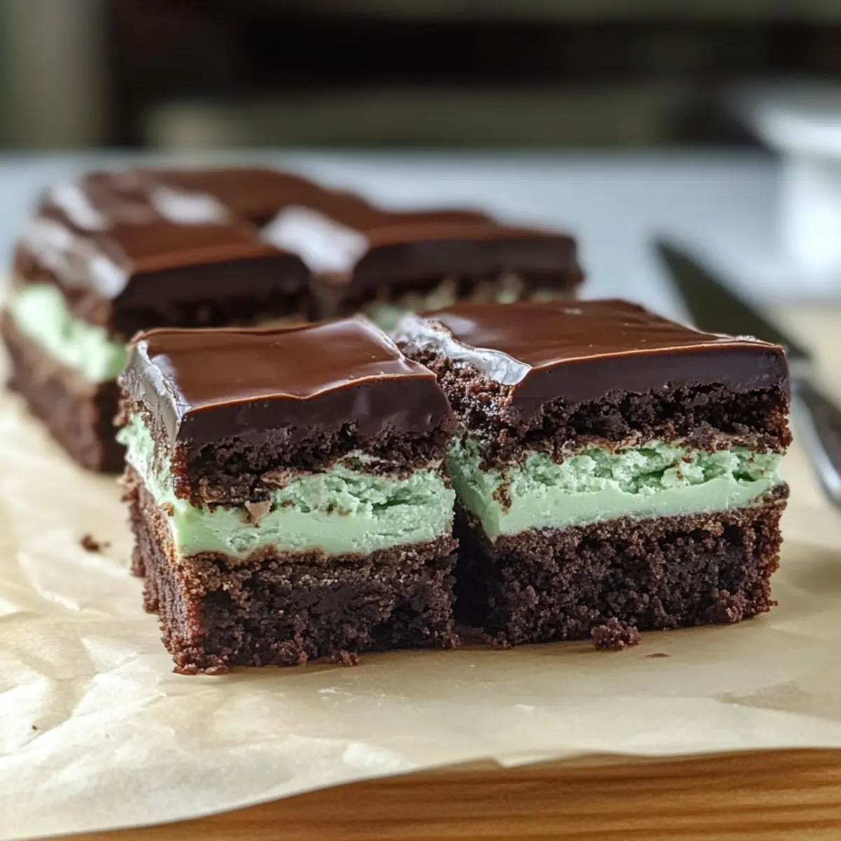 Schokoladen-Minze-Brownies für den süßen Genuss