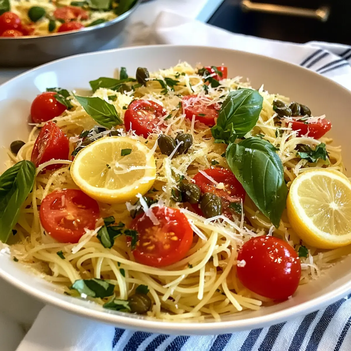 Kaltes Zitronen-Capellini-Salat für heiße Tage
