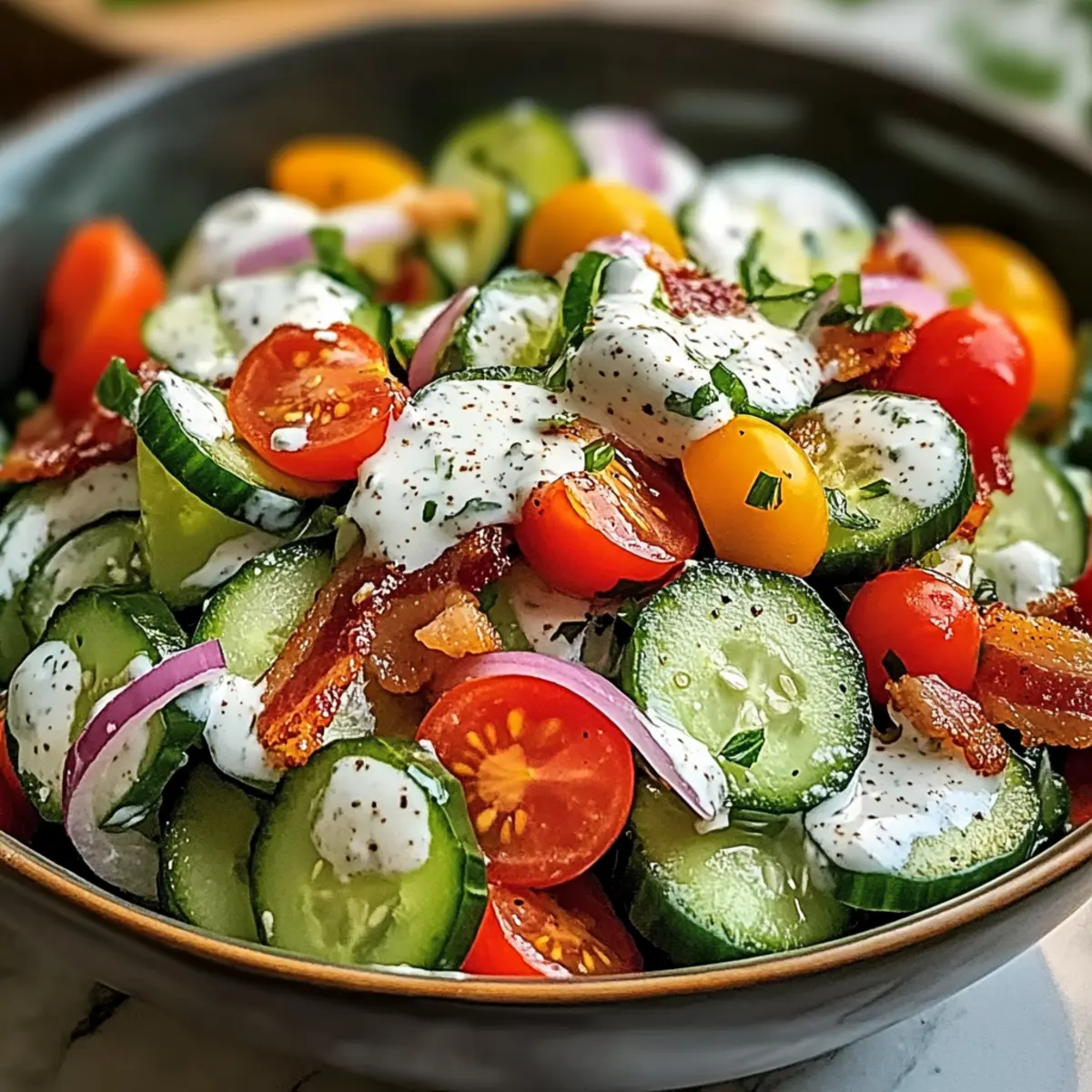 Gurken Ranch Crack Salat für den Sommer genießen