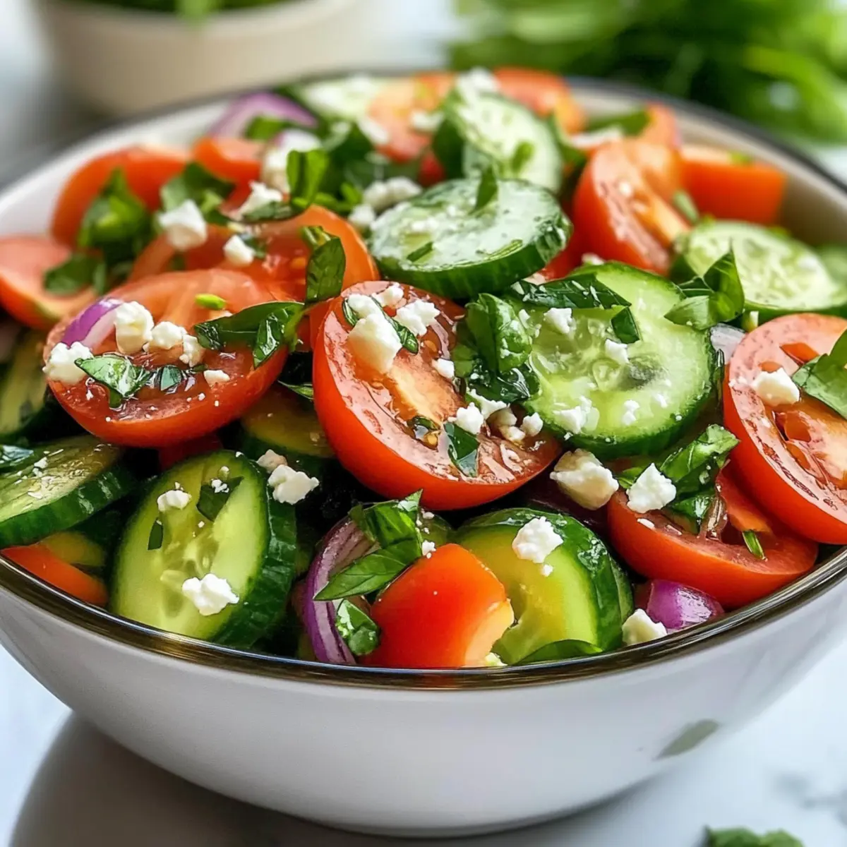 Erfrischender Gurken-Tomaten-Salat für heiße Tage
