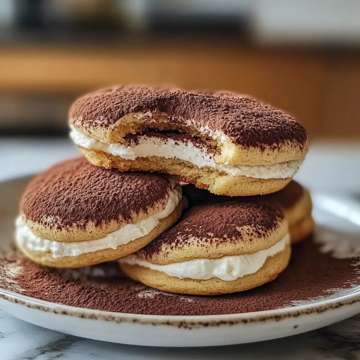 Espresso geküsste Tiramisu Kekse für Kaffeeliebhaber