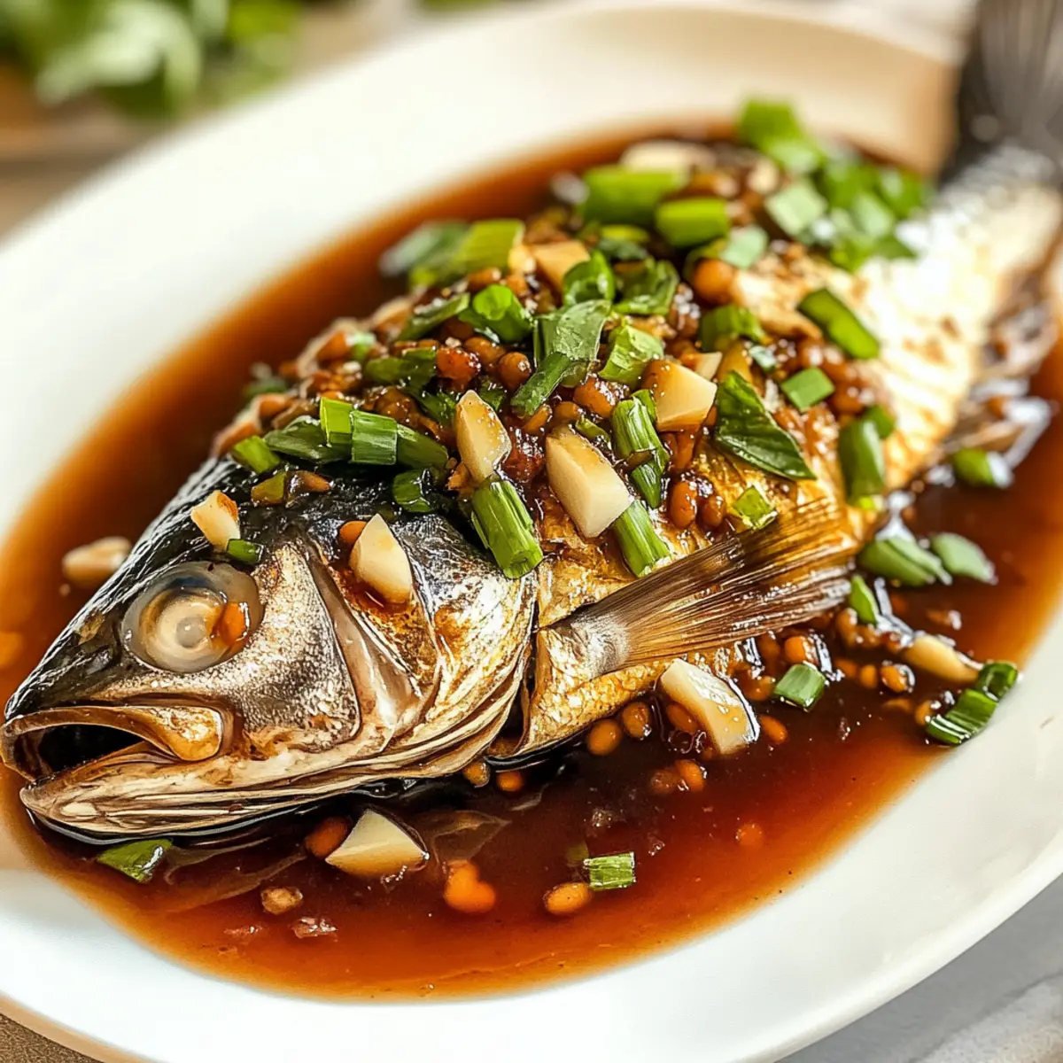 Fisch mit Chilibohnensauce für ein Festmahl Zuhause