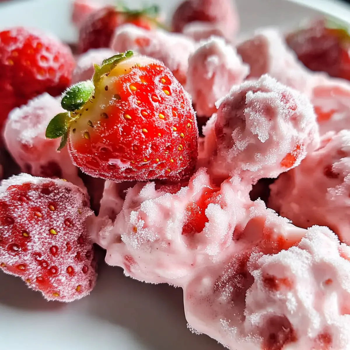 Geniale gefrorene Erdbeerjoghurt-Cluster für heiße Tage