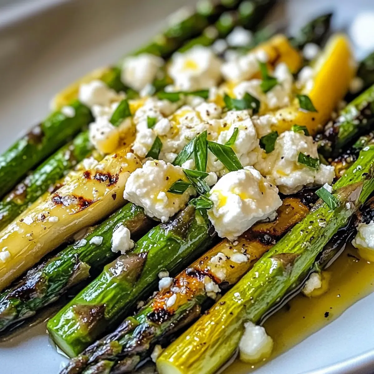 Gegrillter Spargel mit Zitrone und Feta genießen