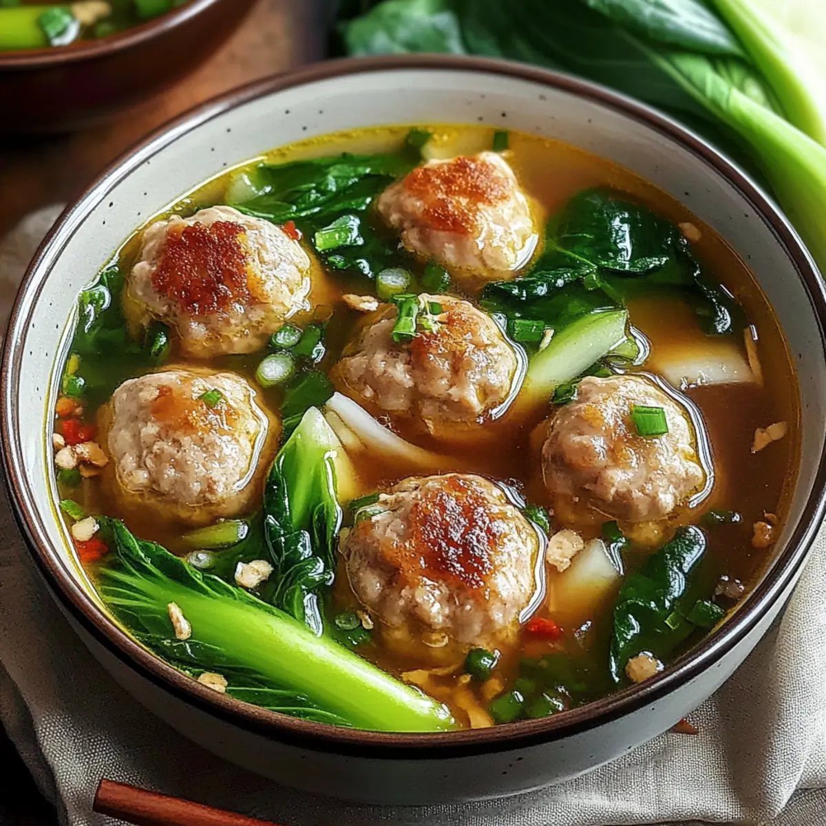 Ingwer-Hähnchen-Fleischbällchen-Suppe lecker und gesund