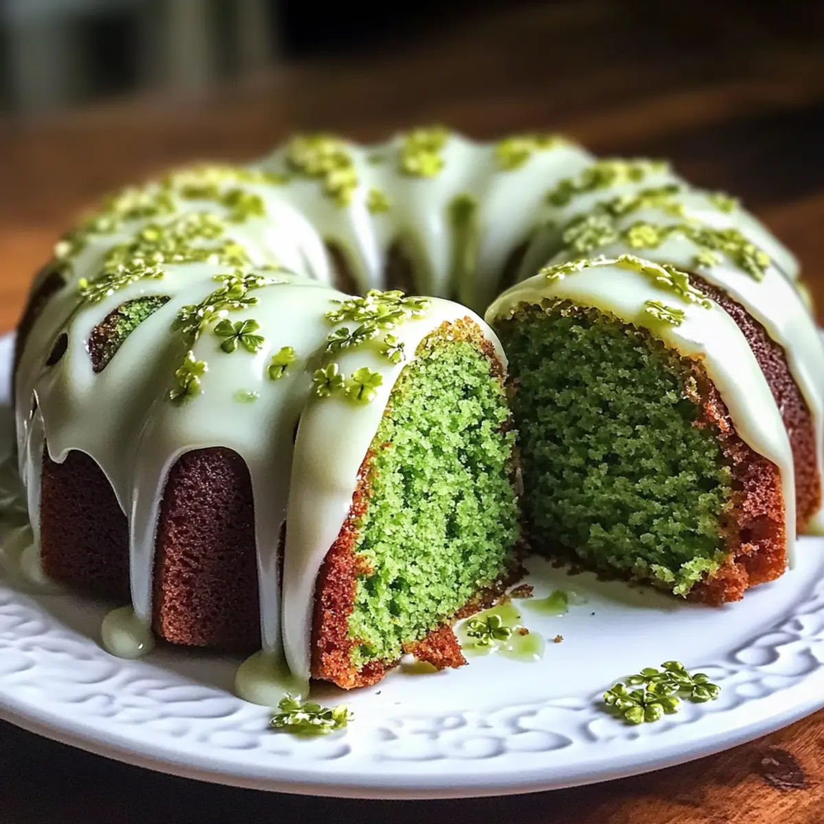 Grüne Samt Mini Bundt Kuchen für Feste Genießen