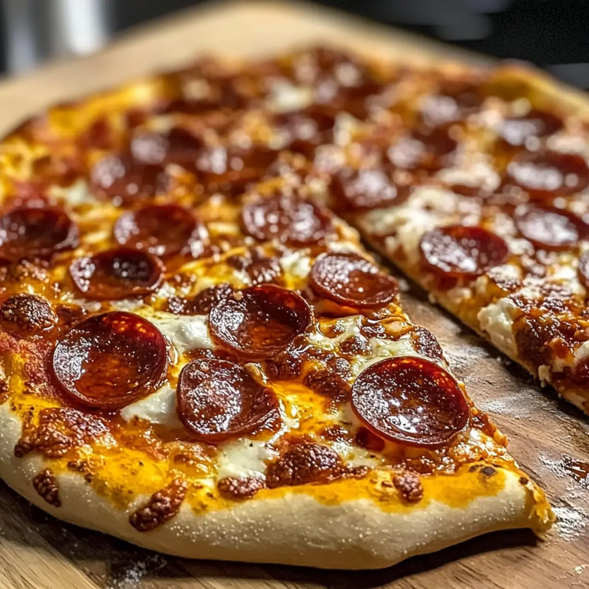 Heiße Honig-Peperoni-Ricotta-Pizza im Handumdrehen