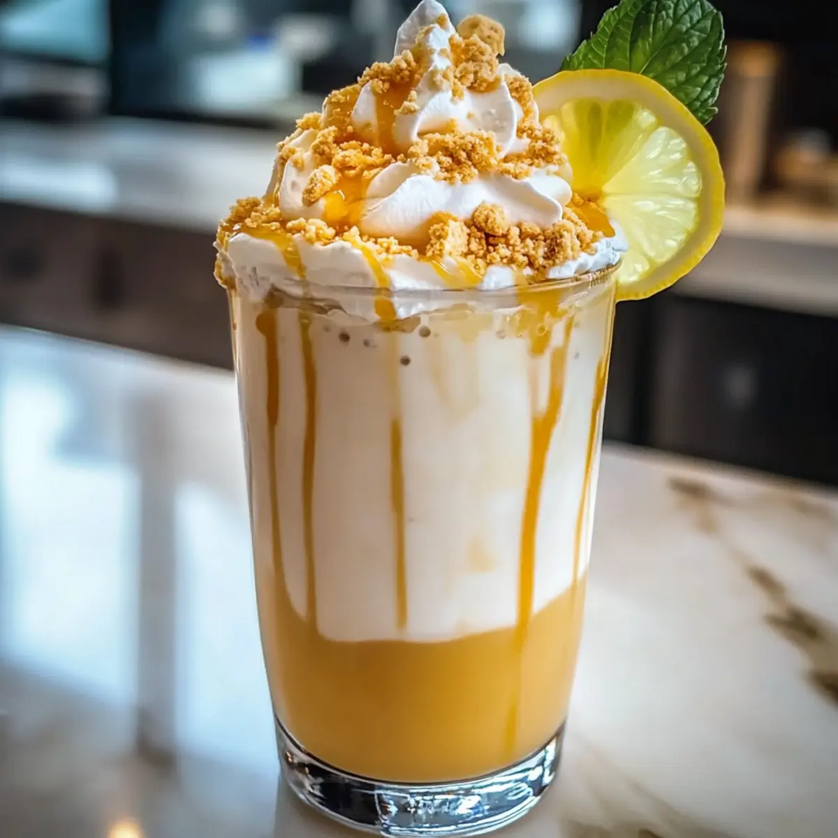 Zitronen-Baiser-Frappe: Erfrischendes Sommergetränk