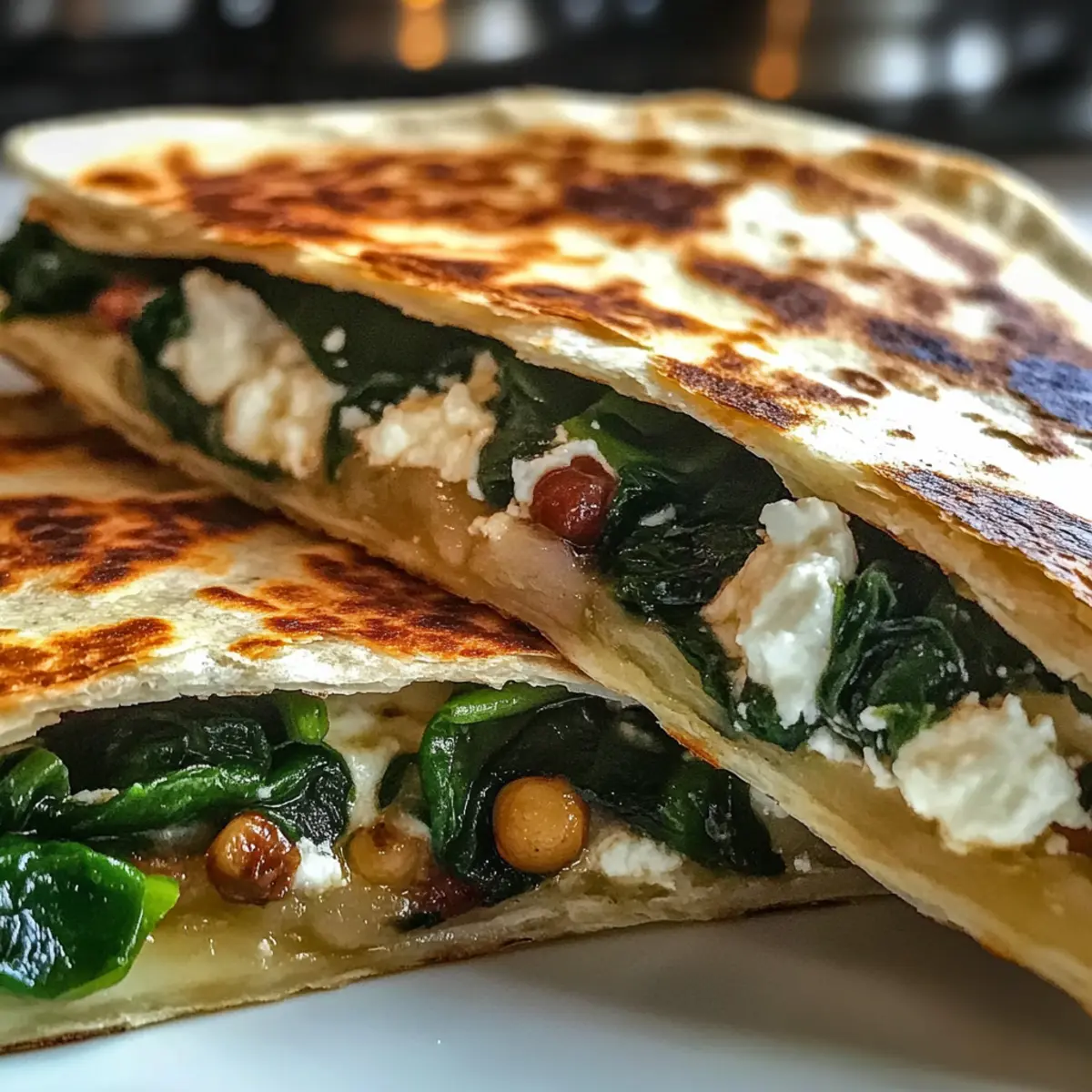 Mittelmeer-Quesadillas mit Spinat und Feta