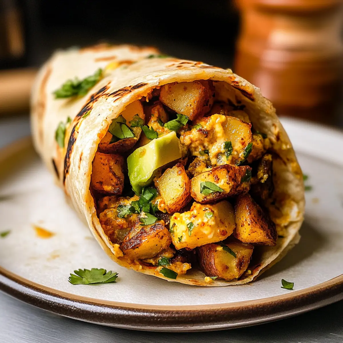 Köstlicher Kartoffel Frühstücksburrito für jeden Morgen