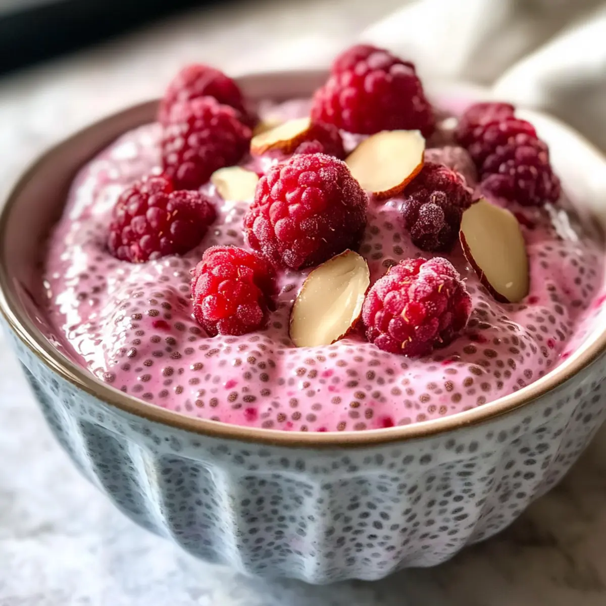 Himbeer-Chia-Pudding mit Ahornsirup gesüßt