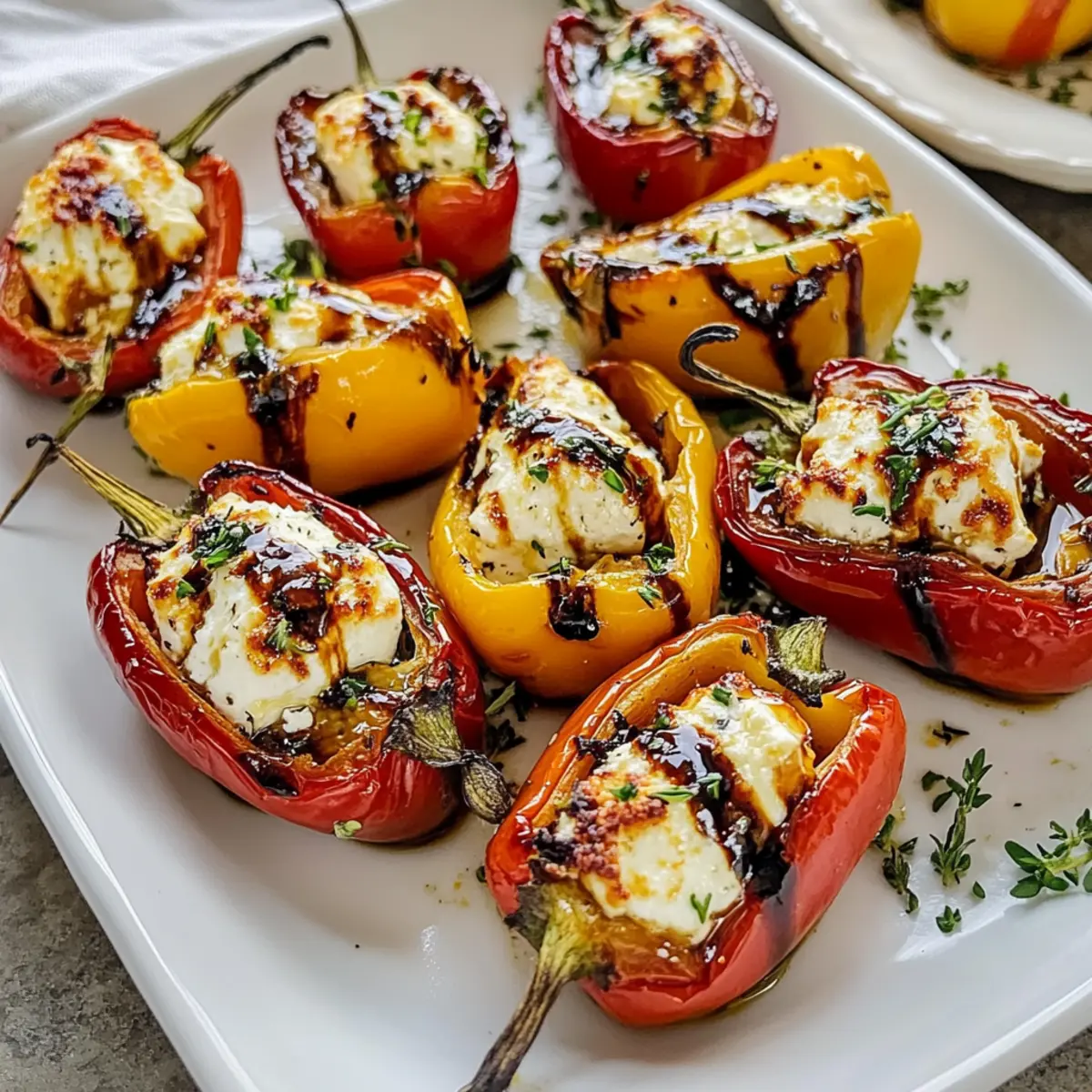 Geröstete Ziegenkäse gefüllte Mini-Paprika perfekt für Feste