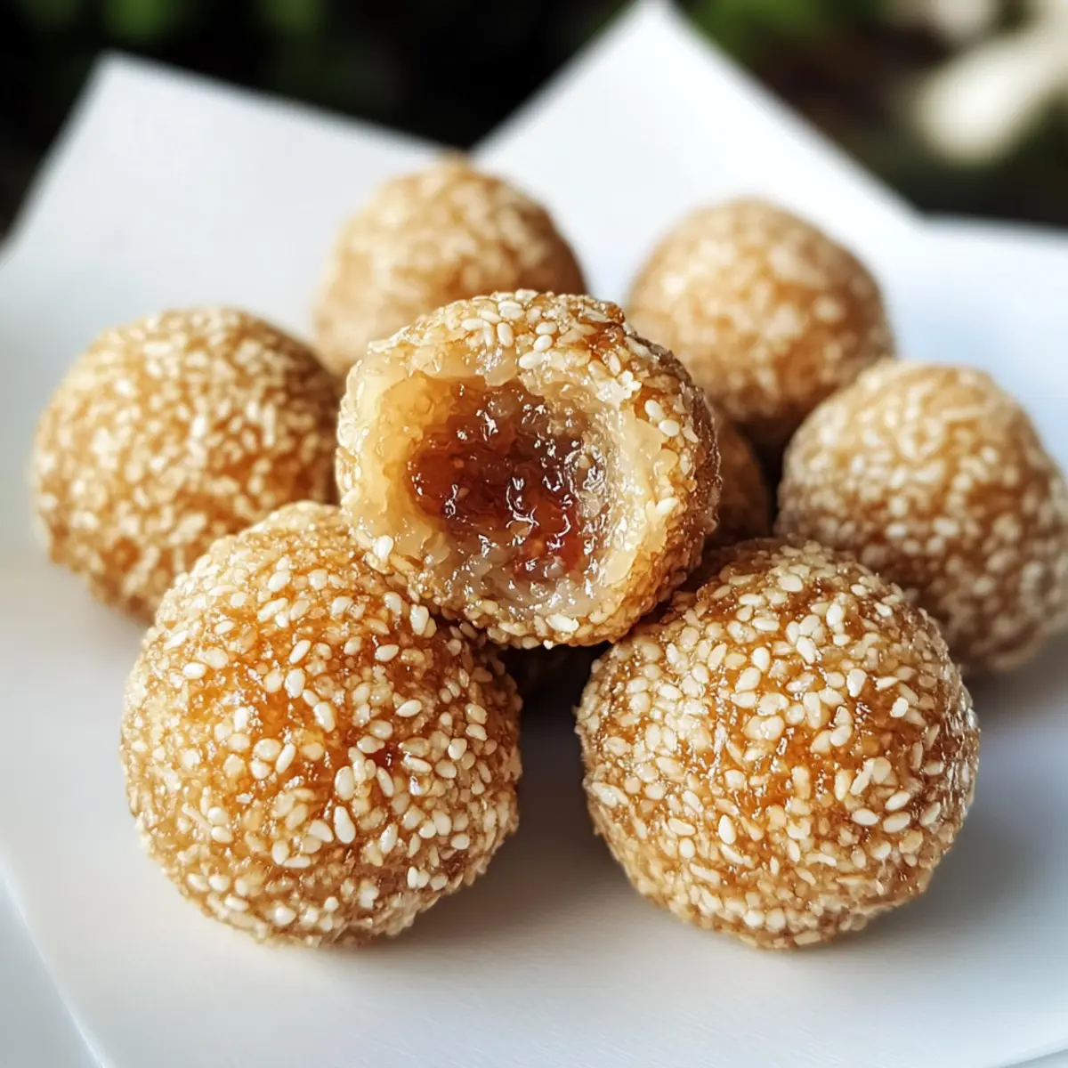 Sesamkugeln mit roter Bohnenfüllung selber machen