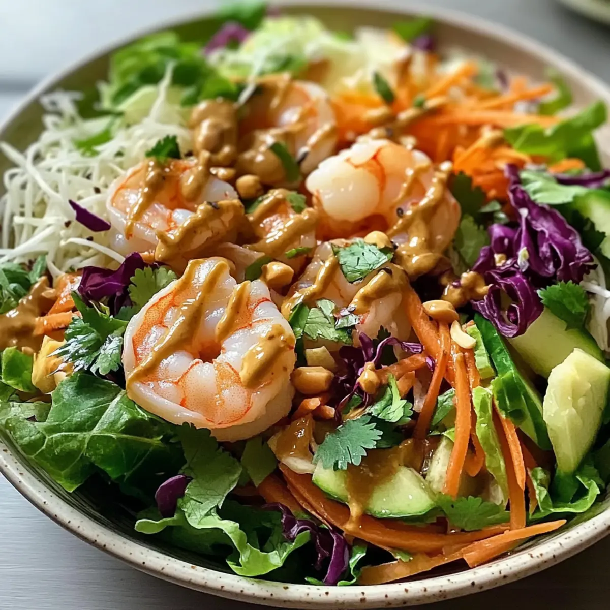 Frühlingsrollen-Salat mit Erdnusssauce entdecken