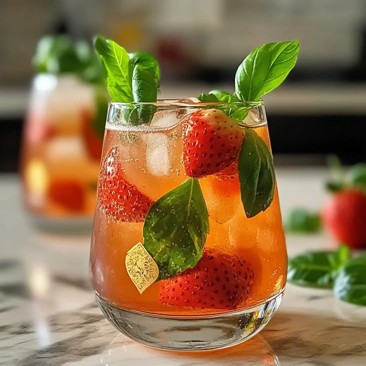 Erdbeer-Basilikum-Mocktail-Spritz für den Sommer