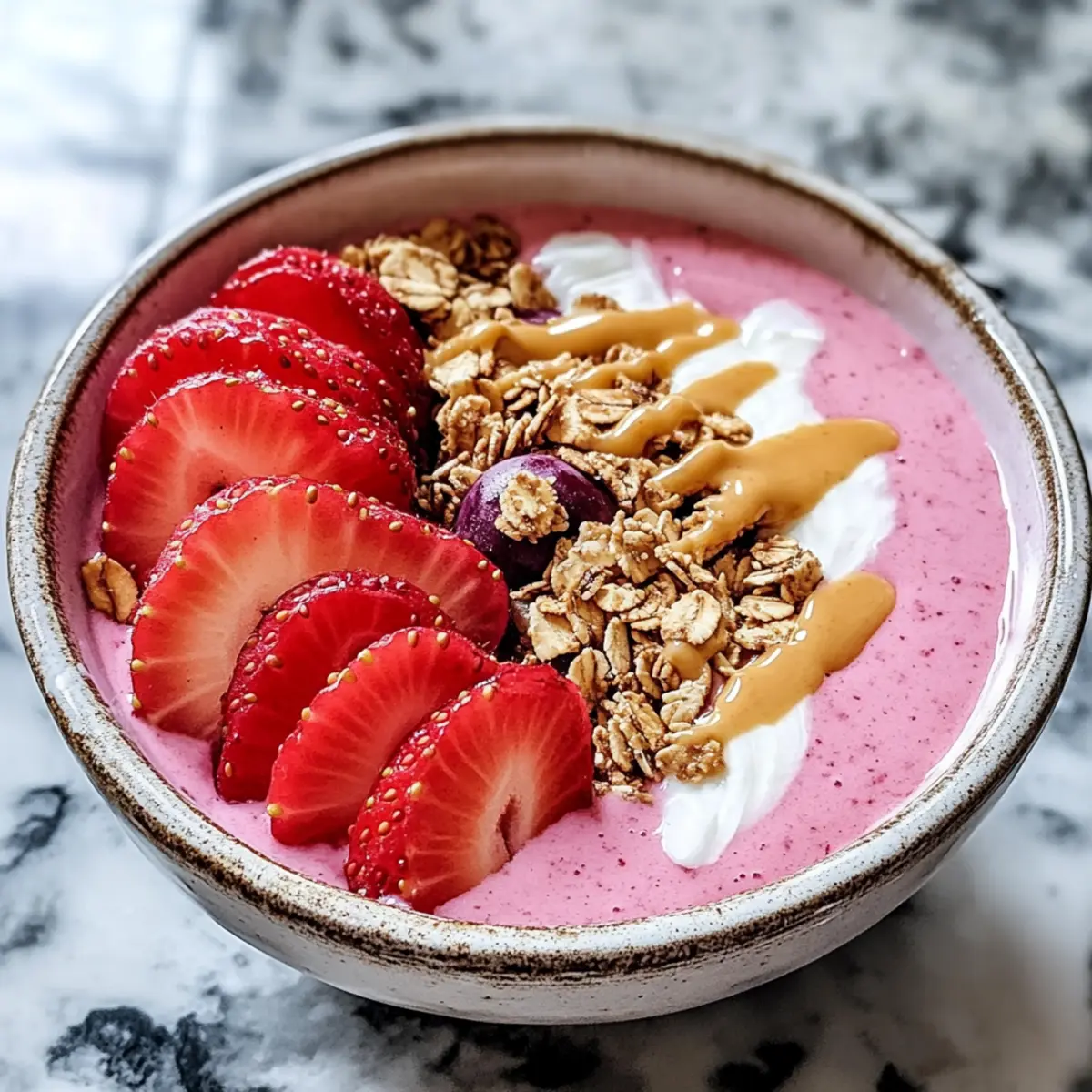 Erdbeer-Smoothie-Schale in 10 Minuten zaubern