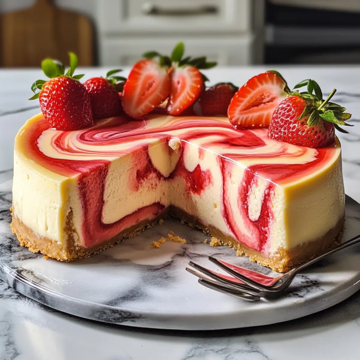 Erdbeer-Wirbel-Käsekuchen: Cremiger Genuss pur