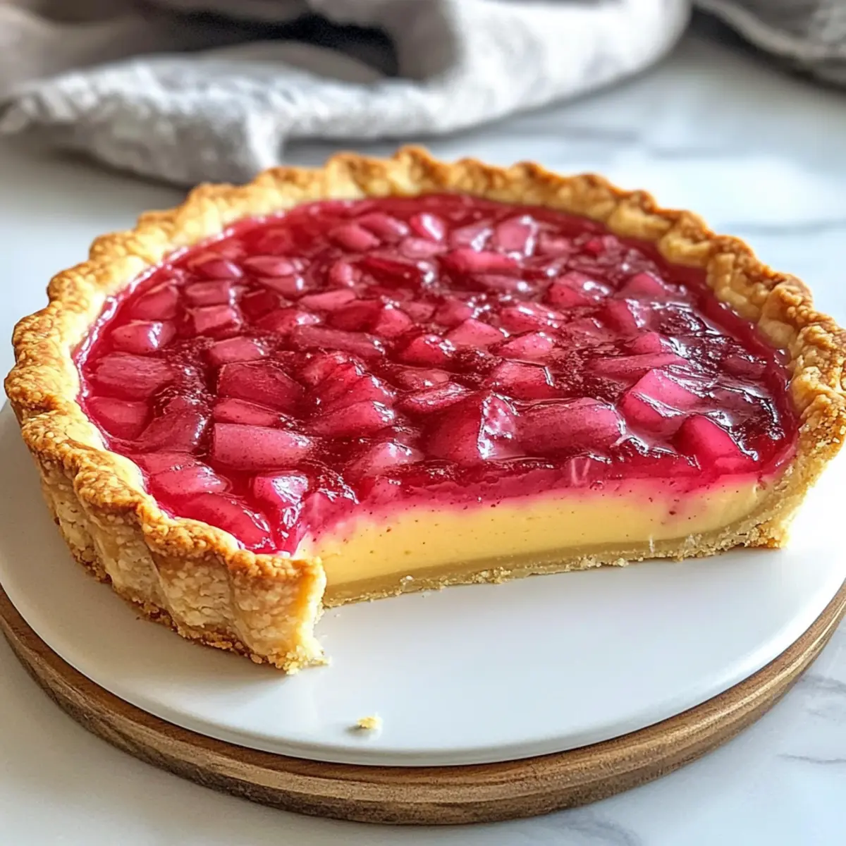 Süßer Rhabarberpudding-Tarte für den perfekten Frühlingsgenuss