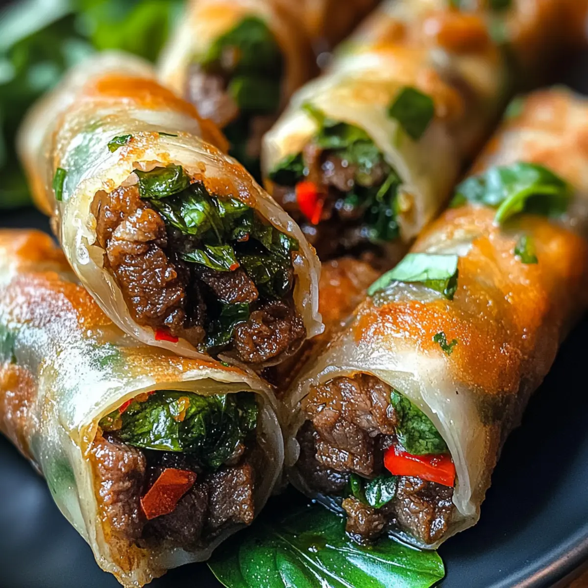 Thai-Basilikum-Rindfleisch-Rollen in unter 30 Minuten