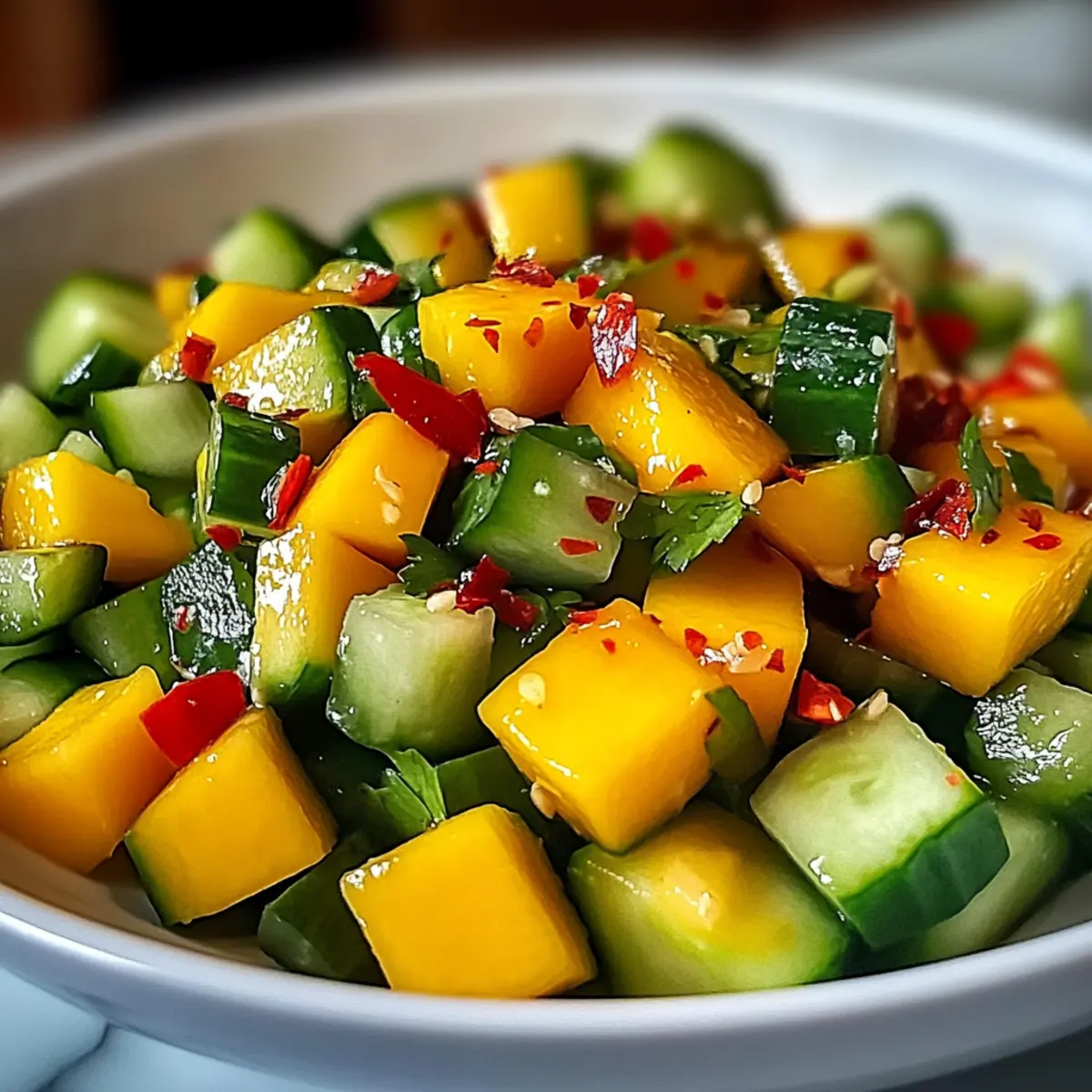 Thailändischer Mango-Gurken-Salat – Sommer frisch genießen