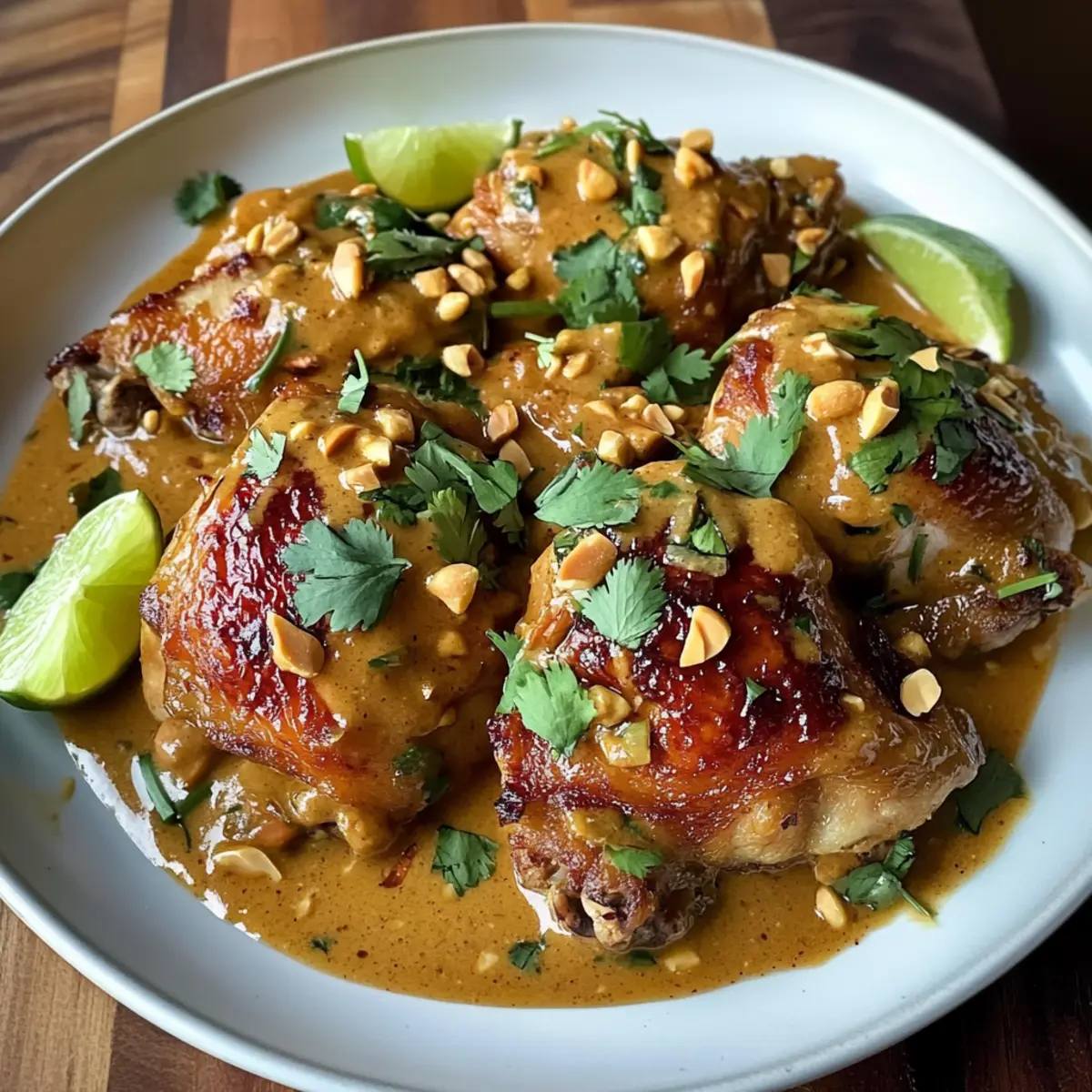 Thailändische Erdnuss-Hähnchenschenkel in 30 Minuten