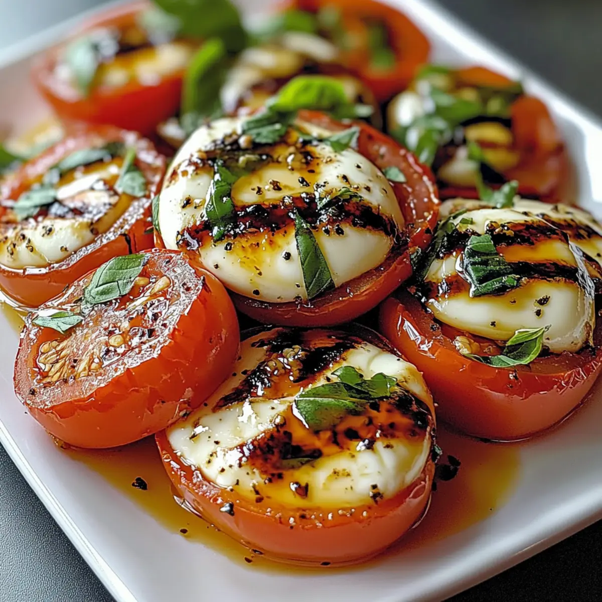 Tomaten-Mozzarella-Salat mit gerösteten Tomaten