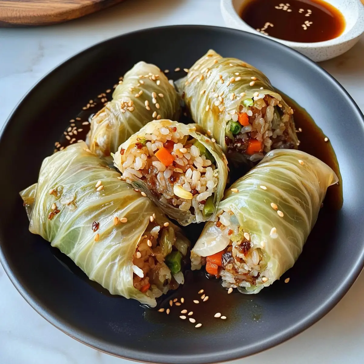 Vegane Kohlrouladen mit asiatischer Note