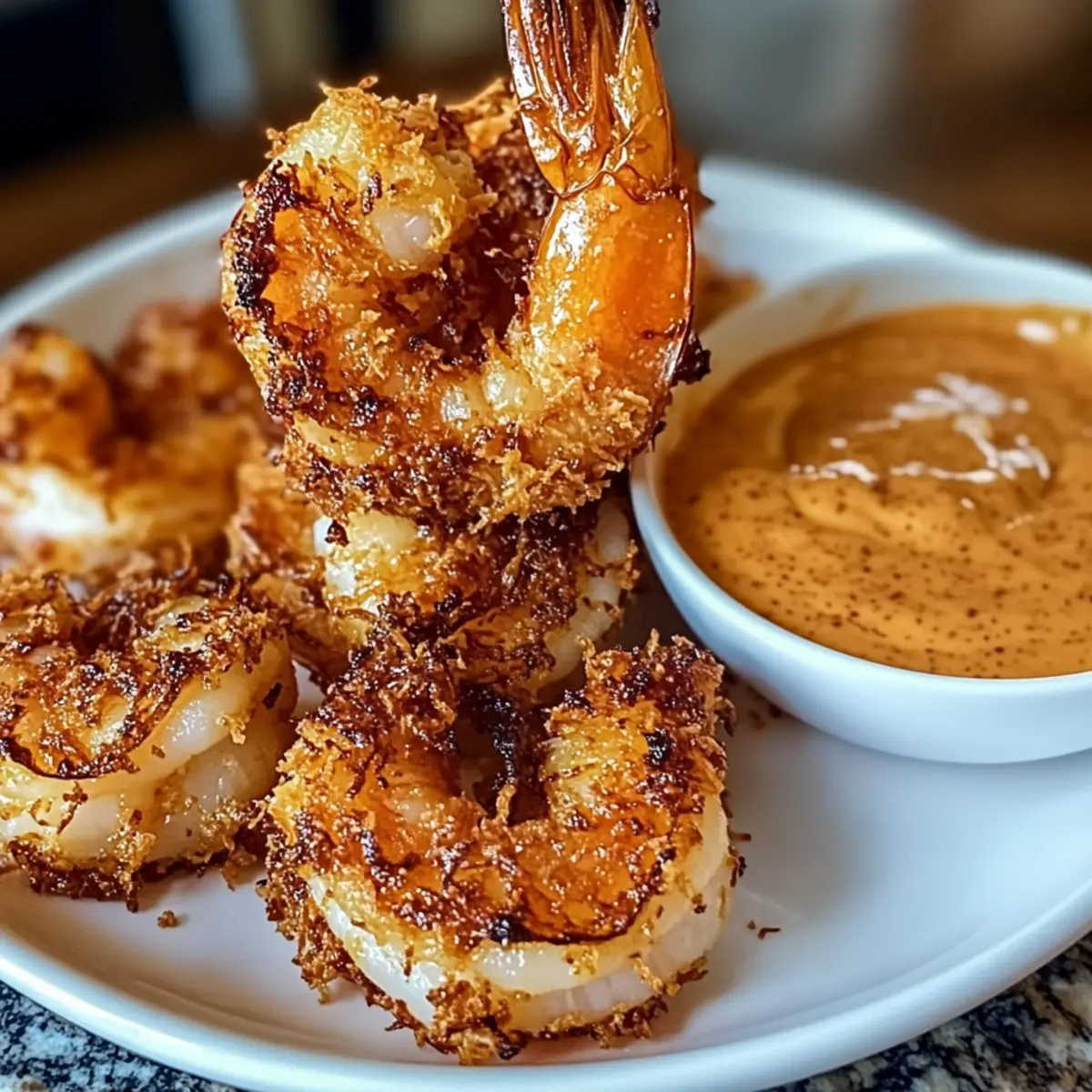 Gebackene Kokosnussgarnelen mit süßem Chili-Mayo