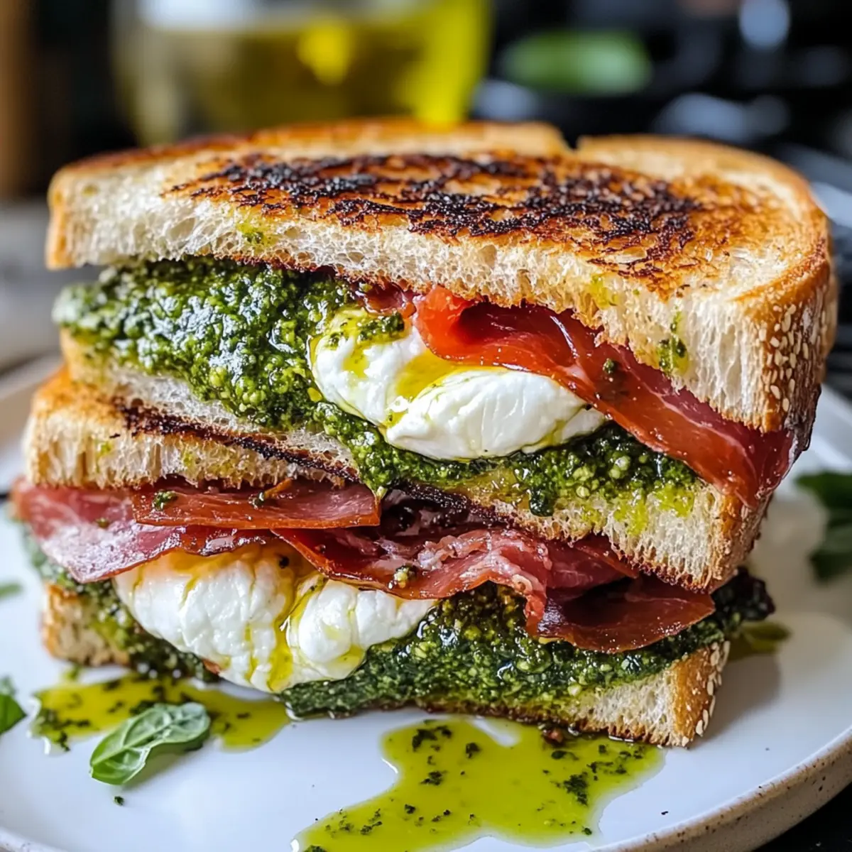 Burrata-Pesto-Sandwich für Genussmomente zuhause