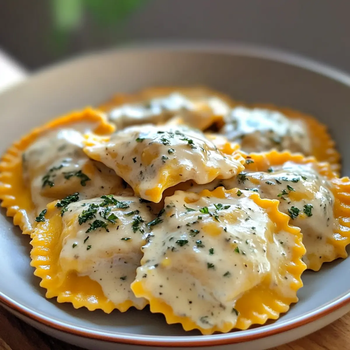Butternut-Kürbis Ravioli mit Ahorncremesauce genießen