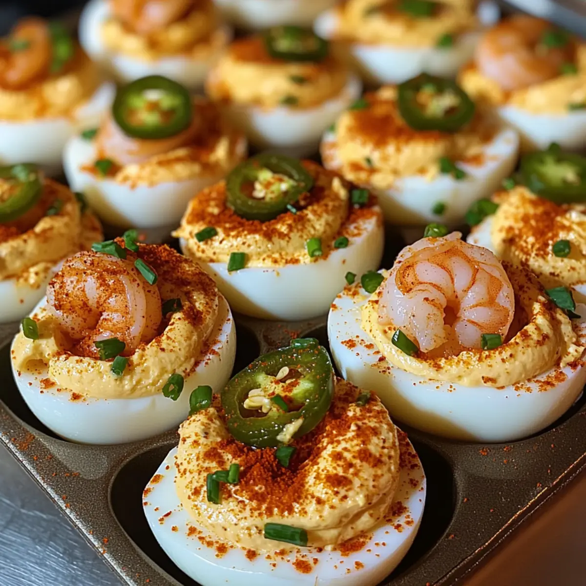 Cajun Garnelen Deviled Eggs für jeden Anlass