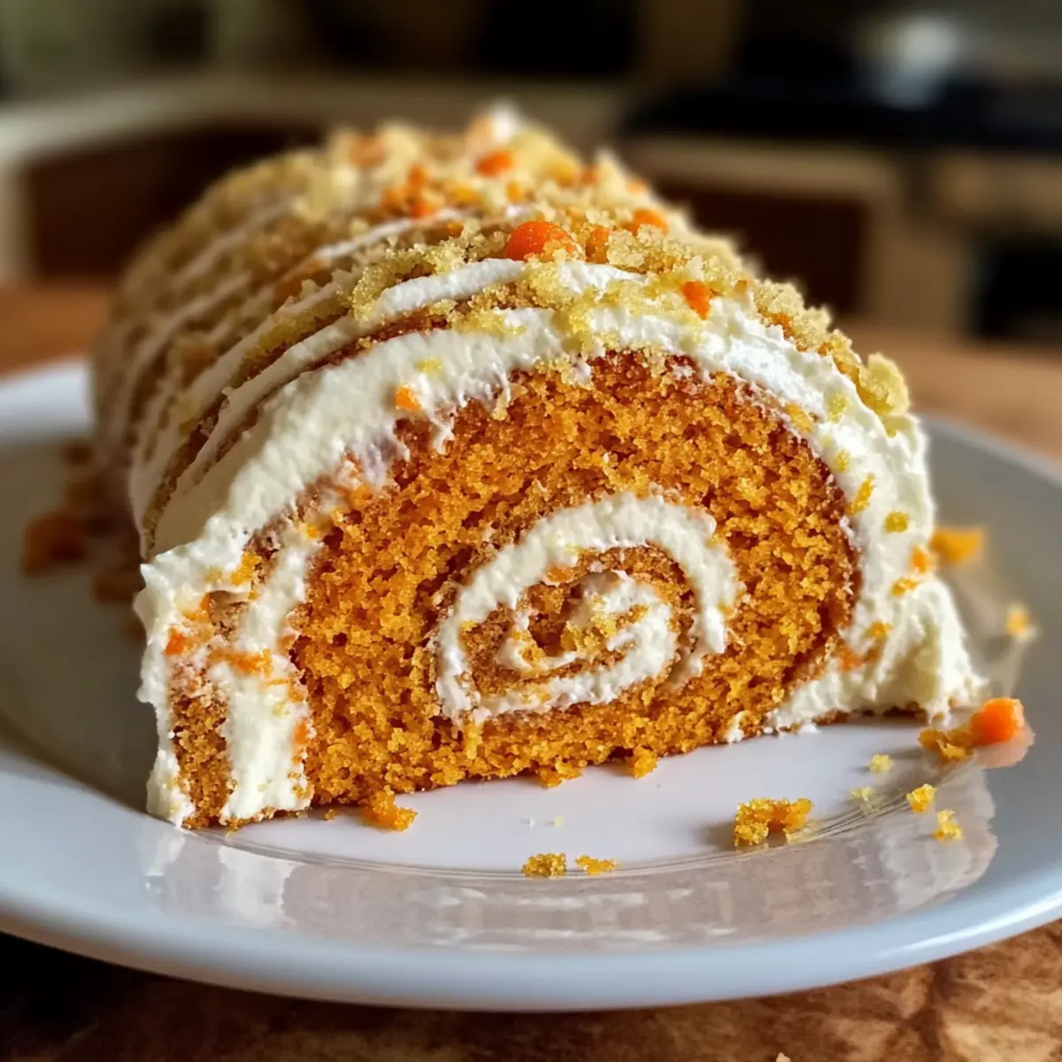 Karottenkuchenrolle mit Frischkäse-Frosting genießen