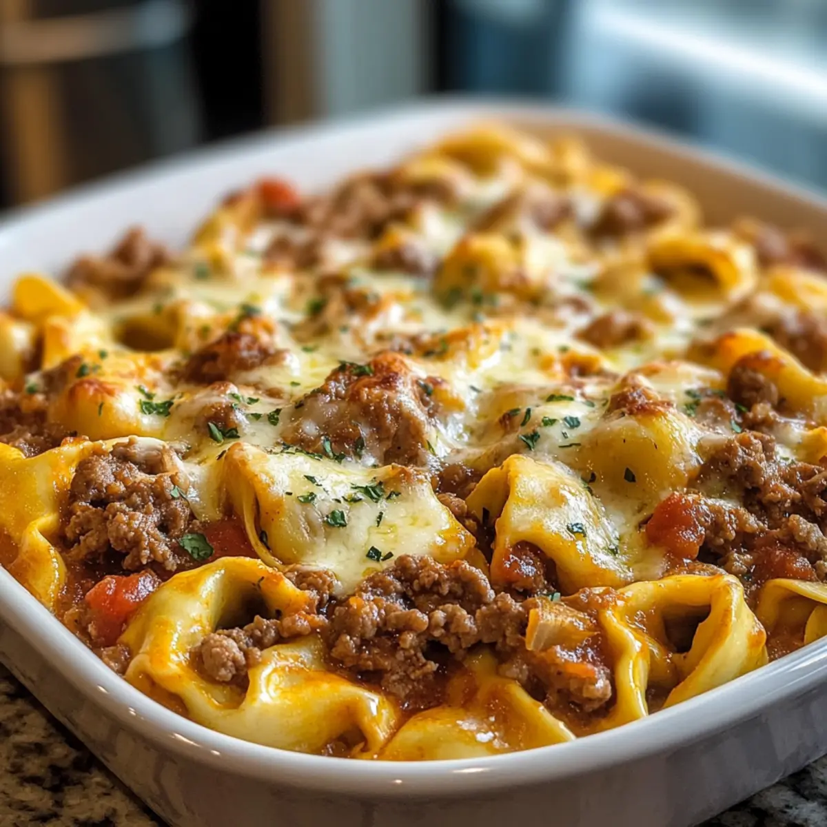 Käsige Taco-Tortellini-Auflauf für die ganze Familie