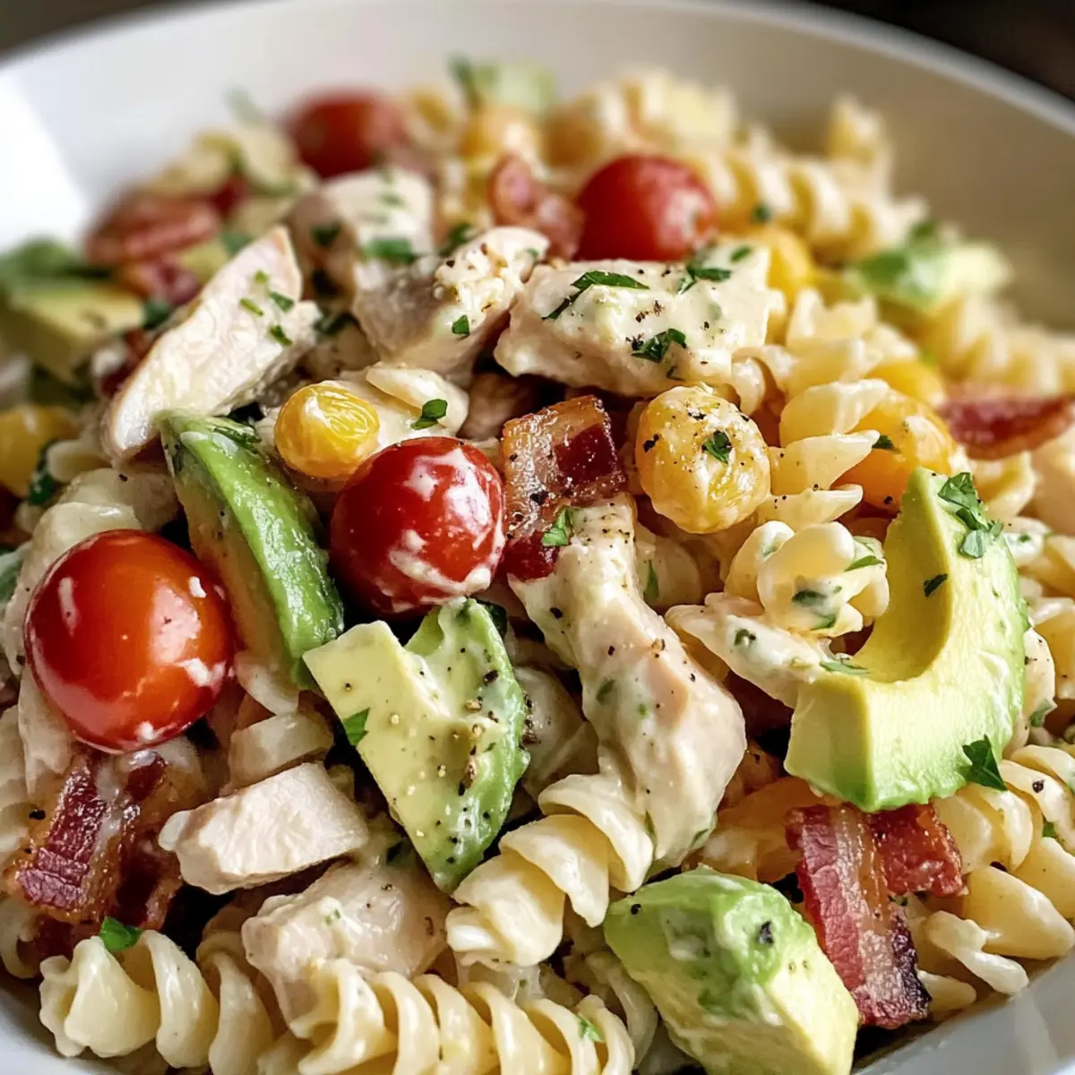 Hühnchen-Club-Pasta-Salat für den perfekten Sommer
