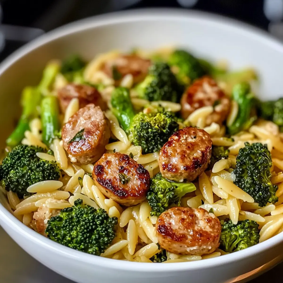 Hühnchenwurst und Brokkoli-Orzo: Schnelles Wohlfühlessen