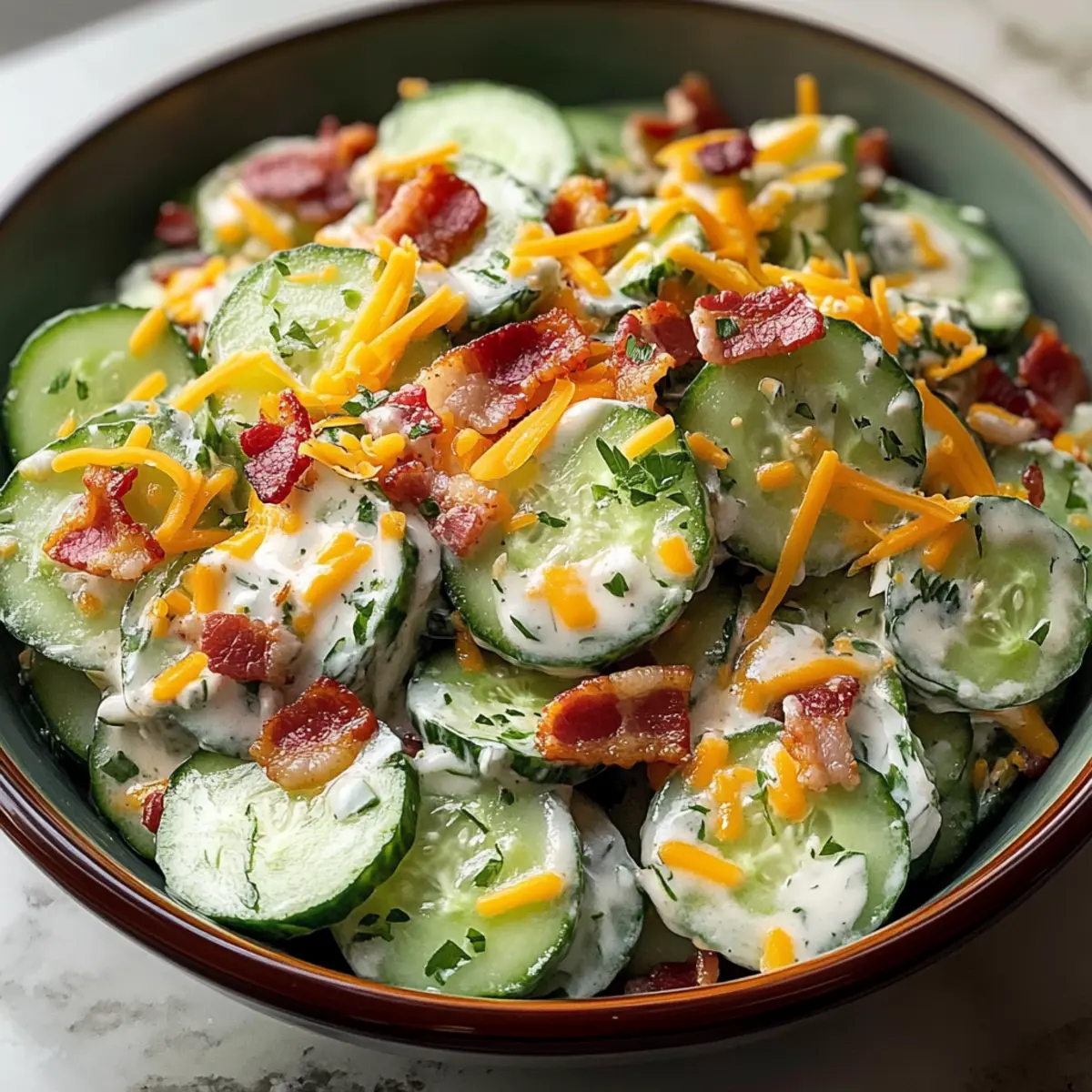 Klassischer Gurken-Ranch-Crack-Salat für den Sommer