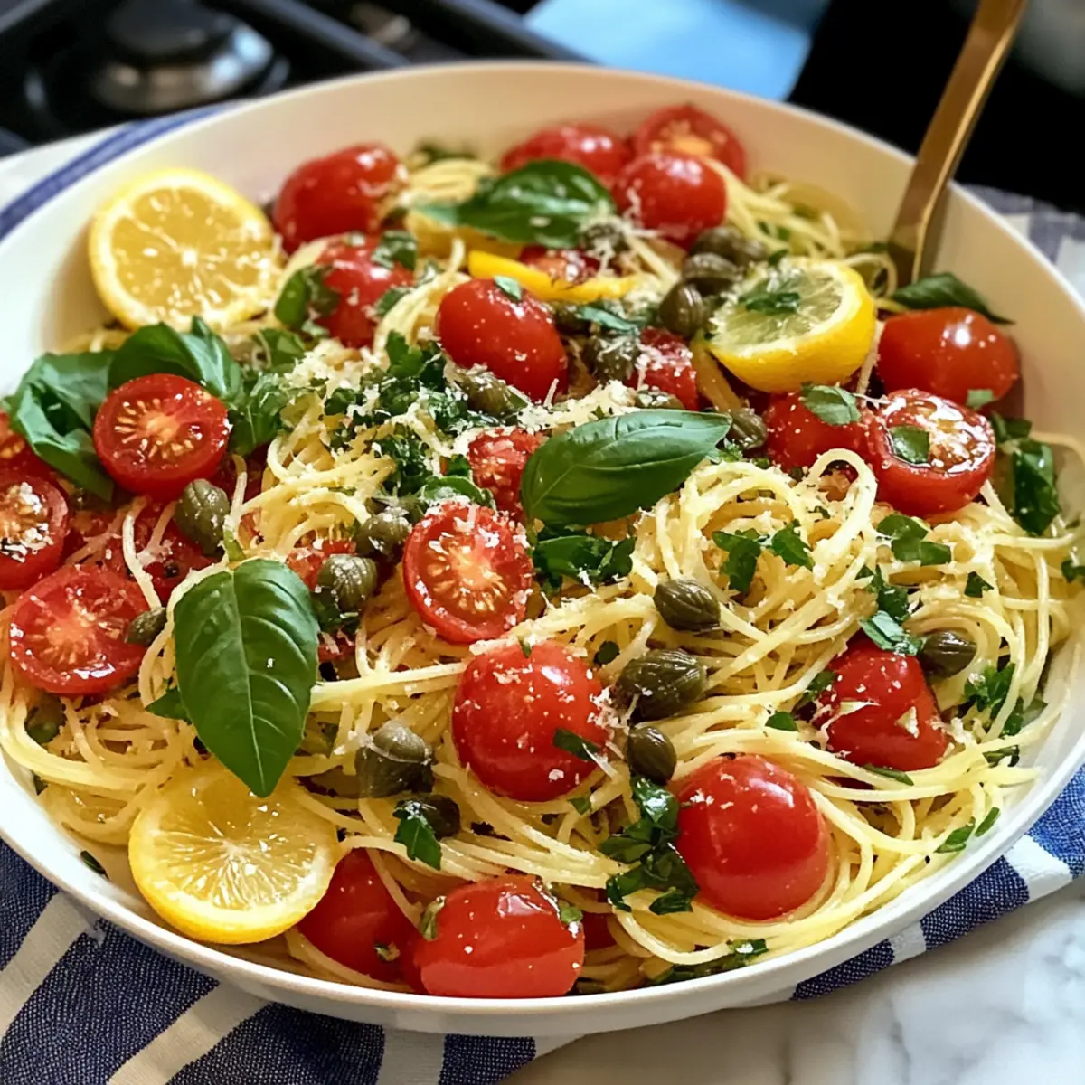 Kaltes Zitronen-Capellini-Salat für heiße Tage