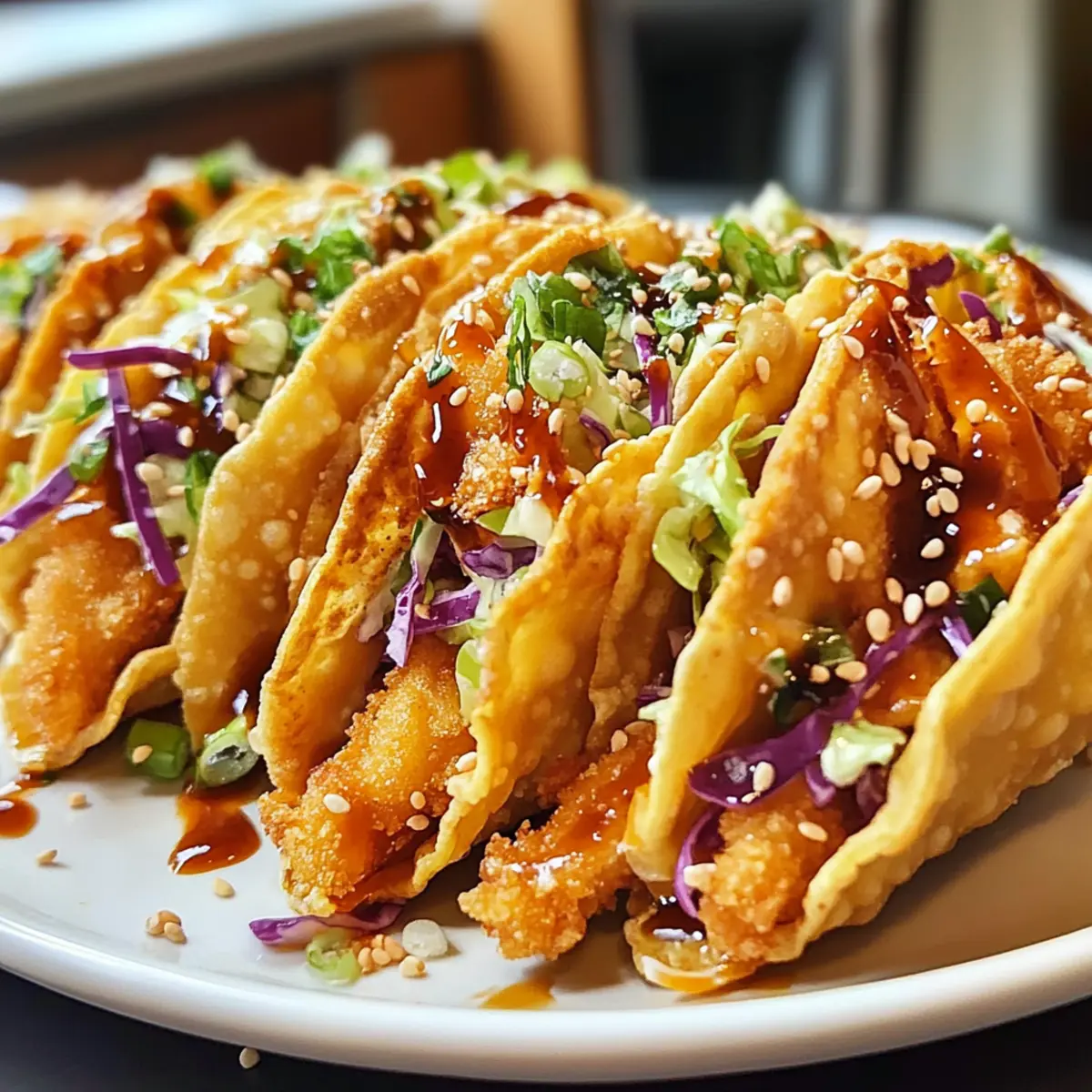 Knusprige Hähnchen-Wonton-Tacos in 30 Minuten