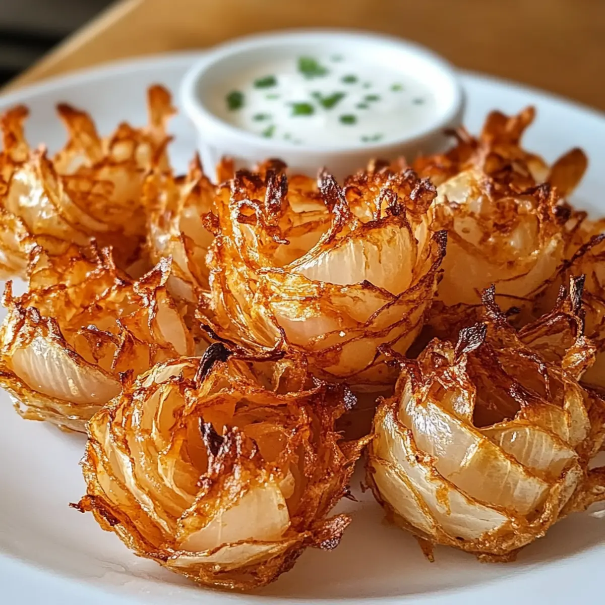 Krosse Mini-Blooming-Onions im Luftfryer genießen