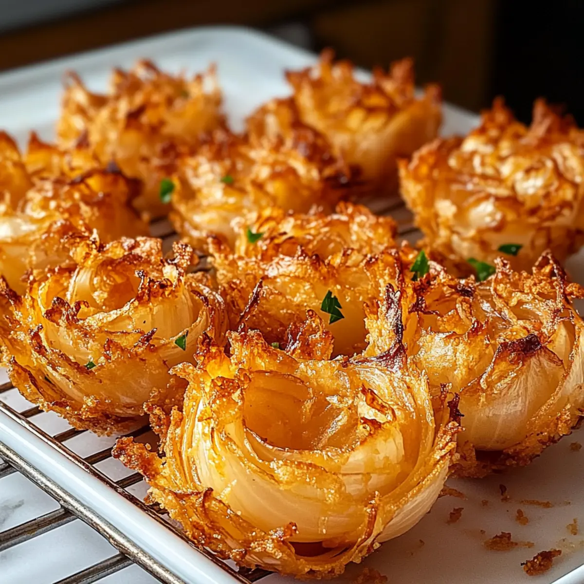 Knusprige Mini-Blühzwiebeln aus der Heißluftfritteuse
