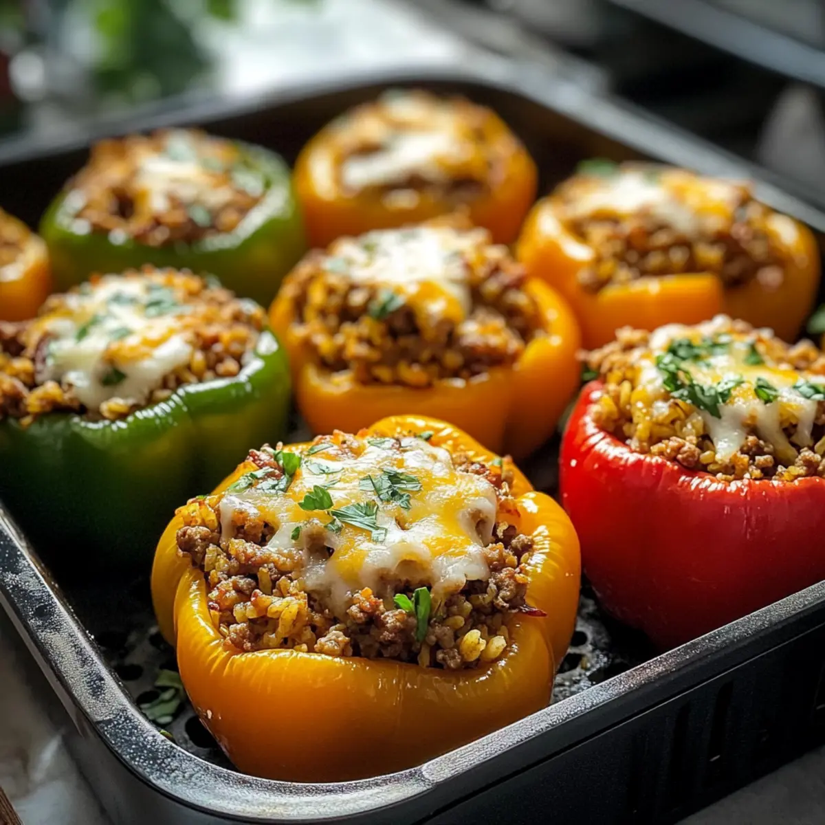 Gefüllte Paprika im Airfryer perfekt zubereitet