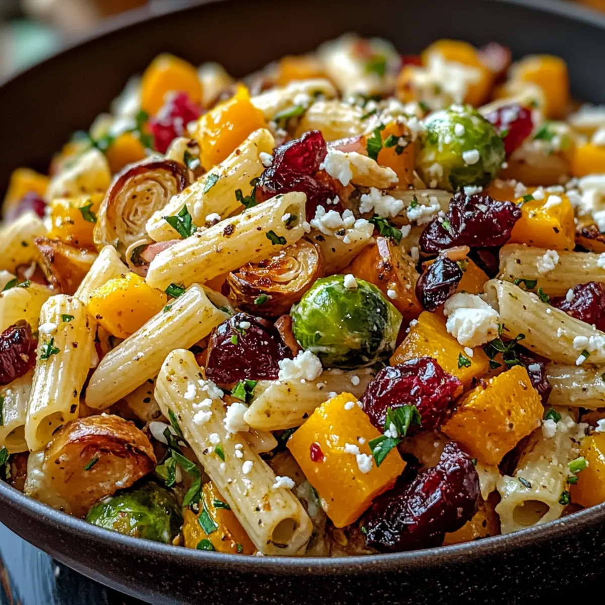 Ernte-Pasta-Salat mit geröstetem Gemüse