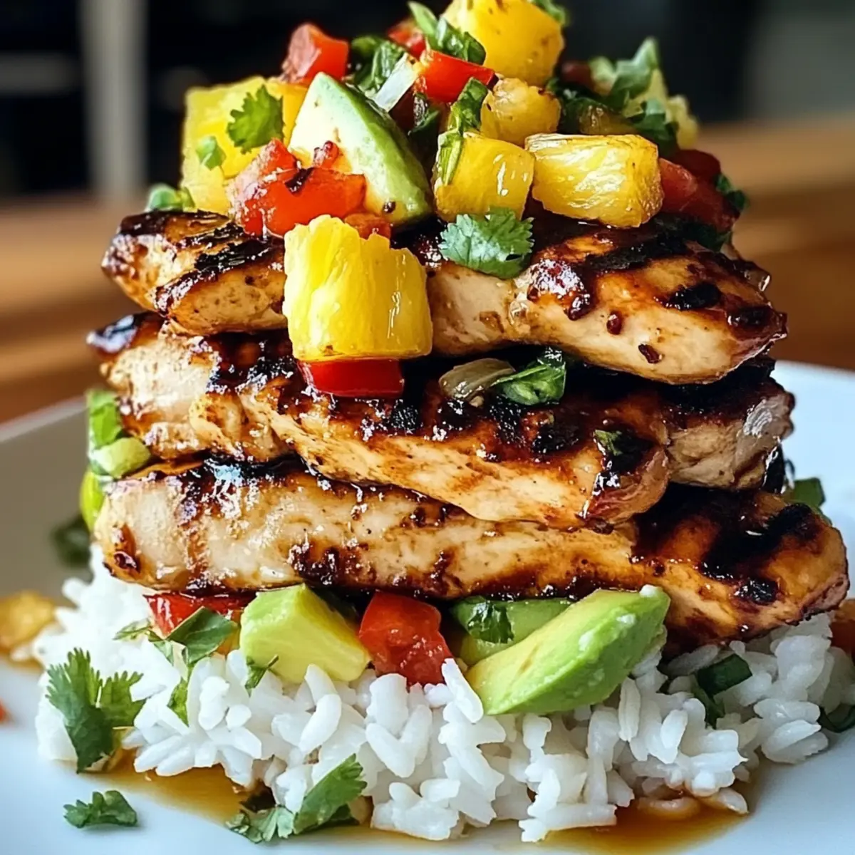 Hawaiian Huli Huli Hühnchen Stapel für den Grill