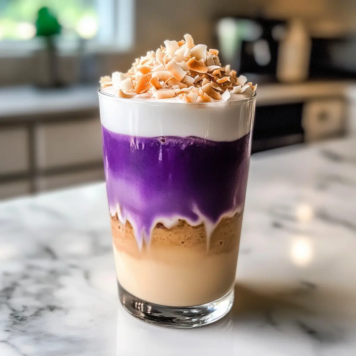 Eisige Ube-Kokosnuss-Macchiato Selbermachen