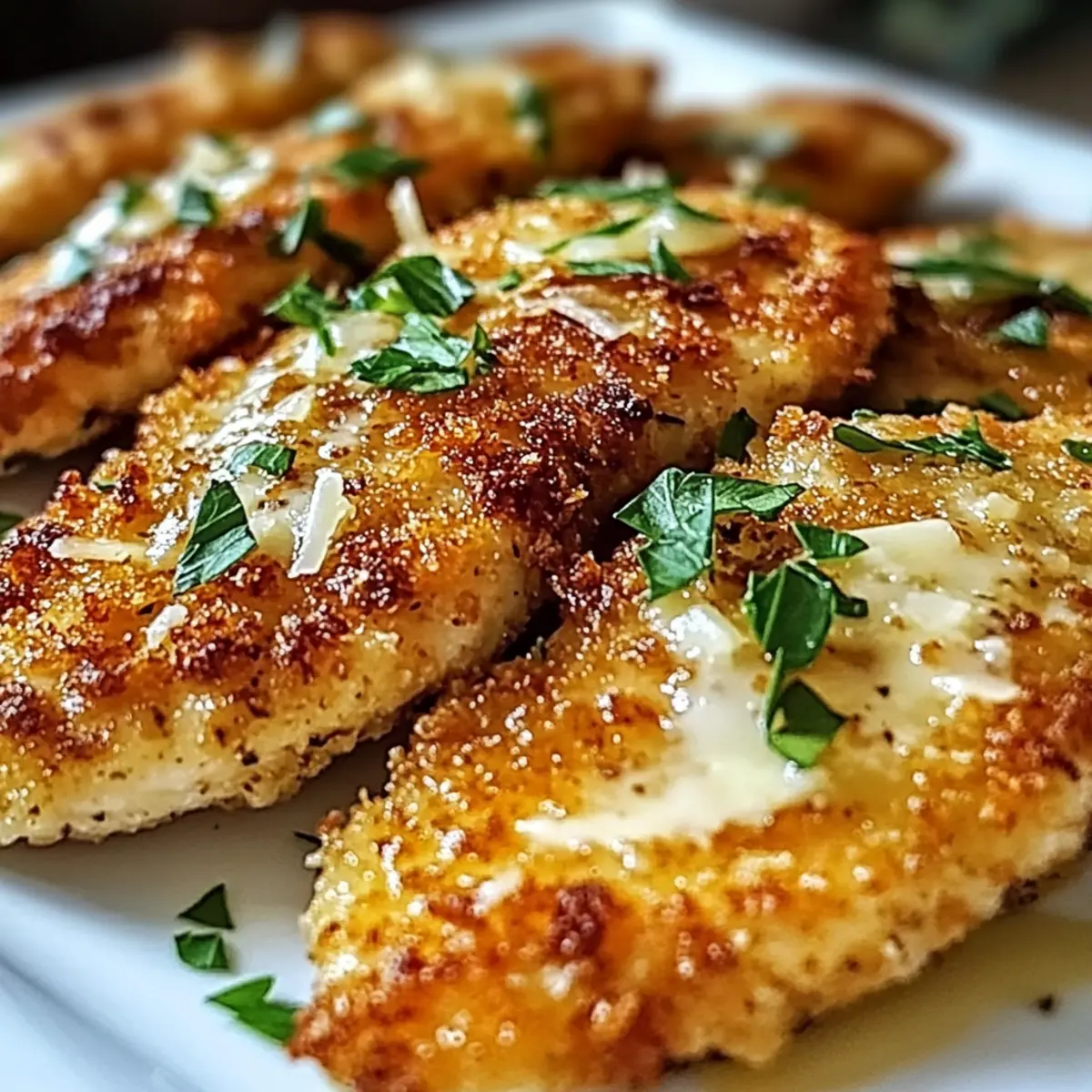 Zitronenknoblauchparmesanhähnchenstreifen einfach machen