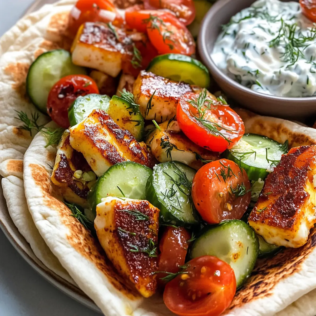 Mediterrane Halloumi-Pitas in 30 Minuten genießen