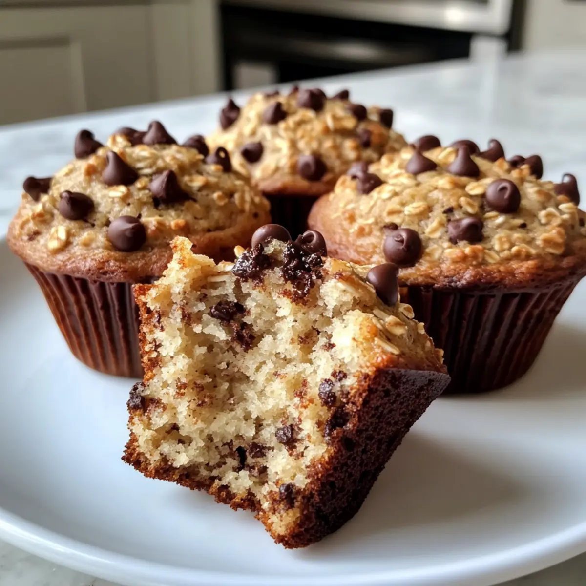 Haferflocken-Schokoladenstückchen-Muffins für jeden Tag