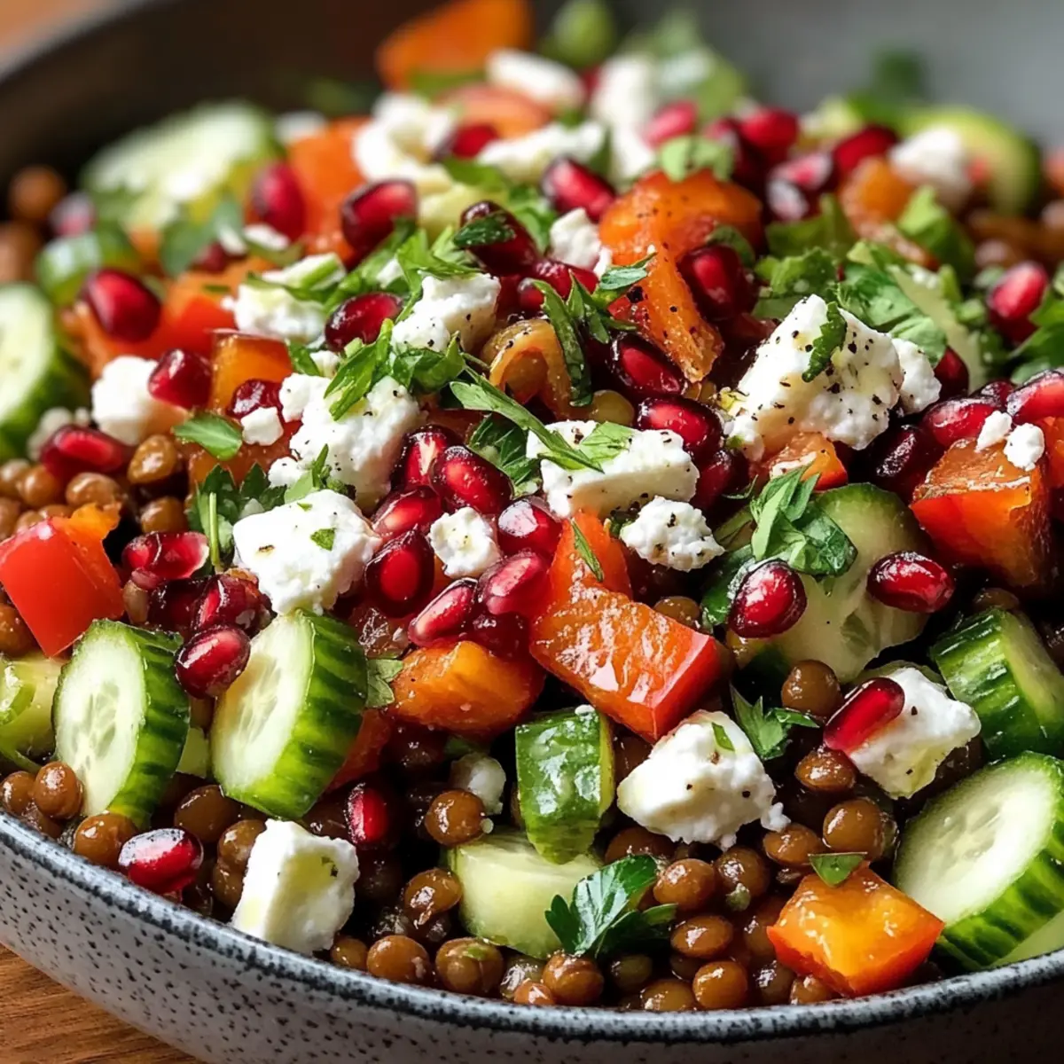 Orientalischer Linsensalat für frische Geschmacksexplosion