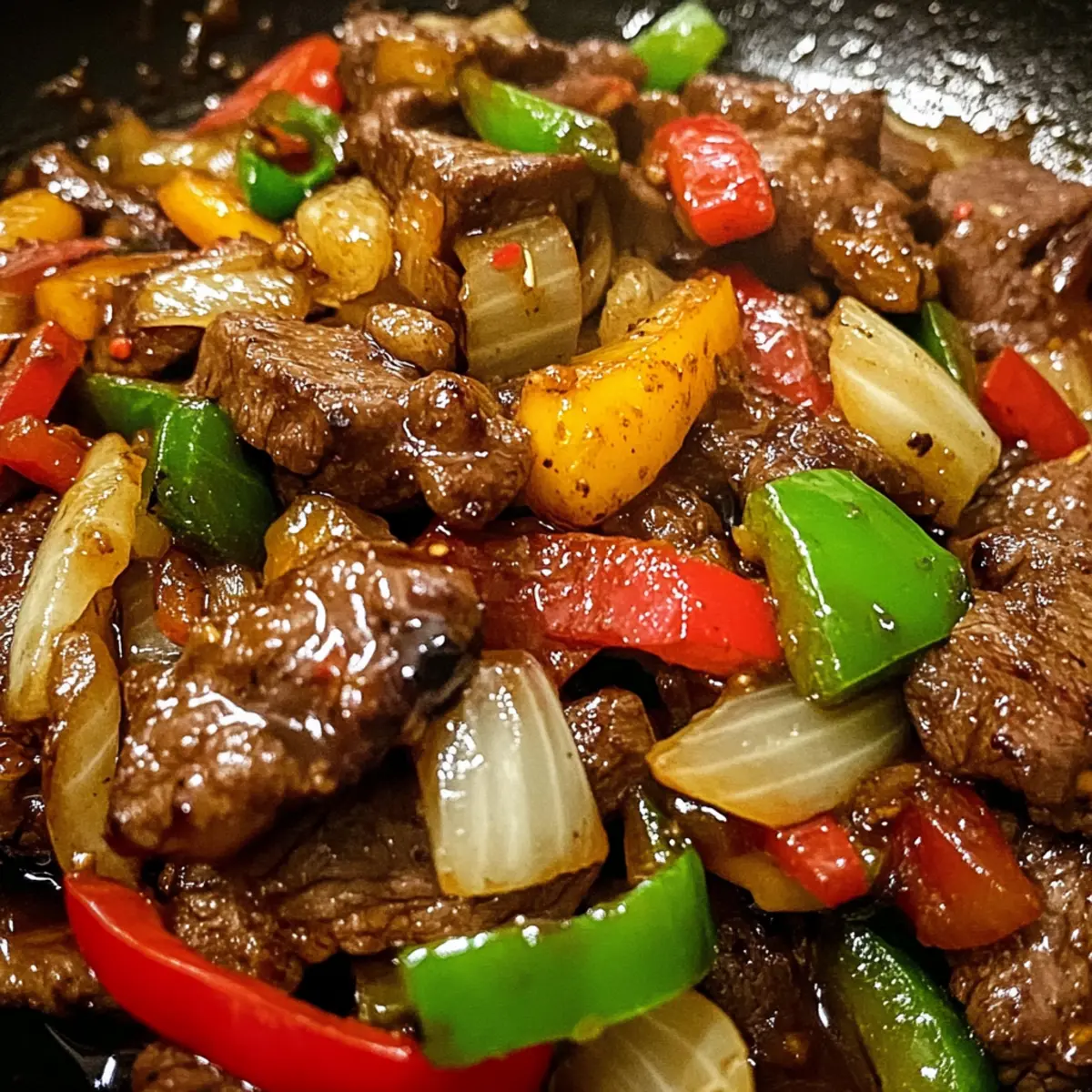 Pfeffersteak mit Paprika und Zwiebel für Genussmomente