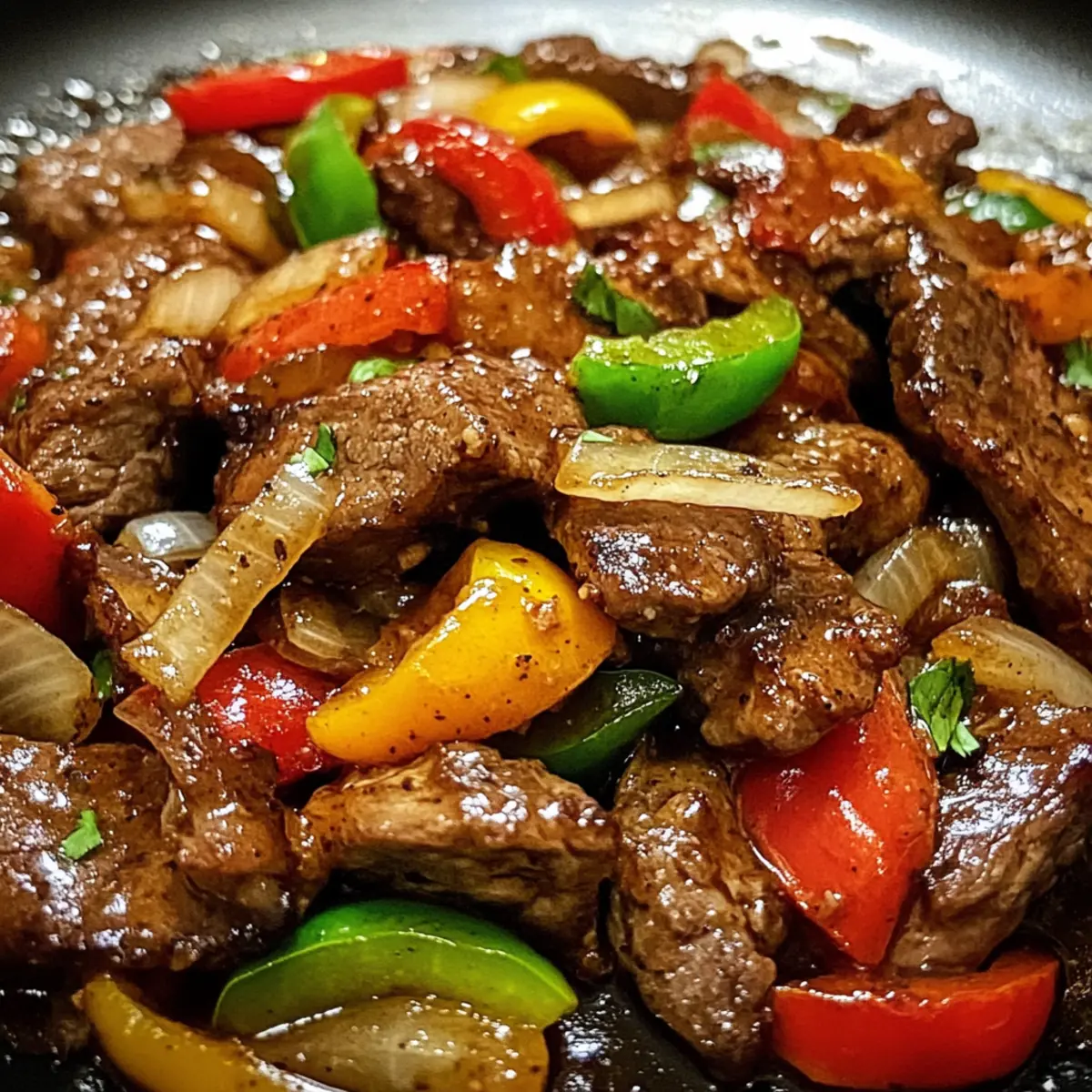 Paprika-Rindfleisch mit bunten Paprika genießen